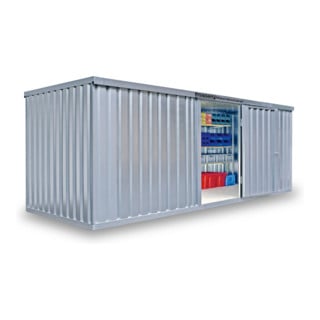 FLADAFI Materialcontainer MC 1600 Verzinkt, zerlegt mit Holzfußboden
