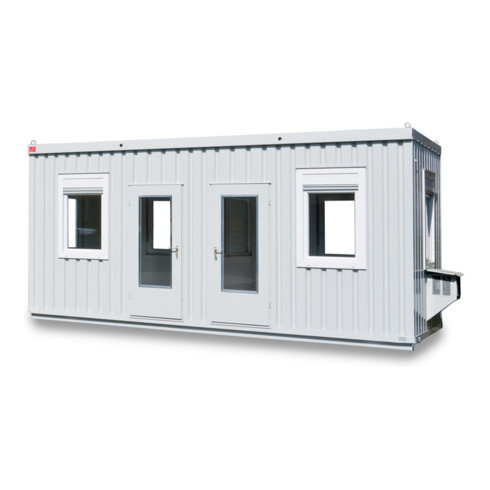 FLADAFI® Raumcontainer Ergänzungsmodul mit Außenwandlackierung in lichtgrau (RAL 7035)