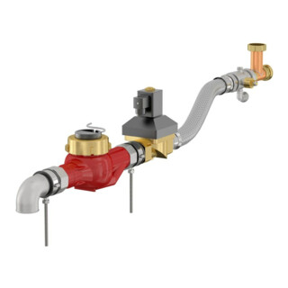 Flamco Ablassmodul mit Impulswasserzähler, Kvs = 20 cbm/h