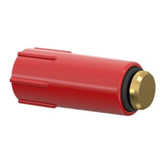 Flamco Baustopfen G 1/2 M, rouge, avec filetage en laiton, auto-étanche