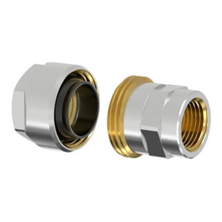 Flamco bergangsverschraub. PLUS SRA IG G 1 Fx1", f Schwarzr., MS vernickelt