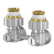 Flamco Bloc robinet deux tuyaux EXCLUSIV E1/50 G 3/4 M EKxG 1/2 M, angle, avec nickel, MS vern-1