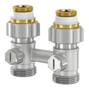 Flamco Bloc robinet double-tube EXCLUSIV D1/50 G 3/4 M EKxG 1/2 M, DG, avec nickel, MS vern