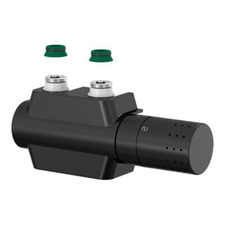 Flamco FL Ventilhahnblock VARIODESIGN mit Th.-Kopf TC-D1 und Blende, schwarz