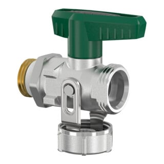 Flamco KFE-Kugelhahn G 1/2 M, m grü. FG, DG, m AG, vn, o SV