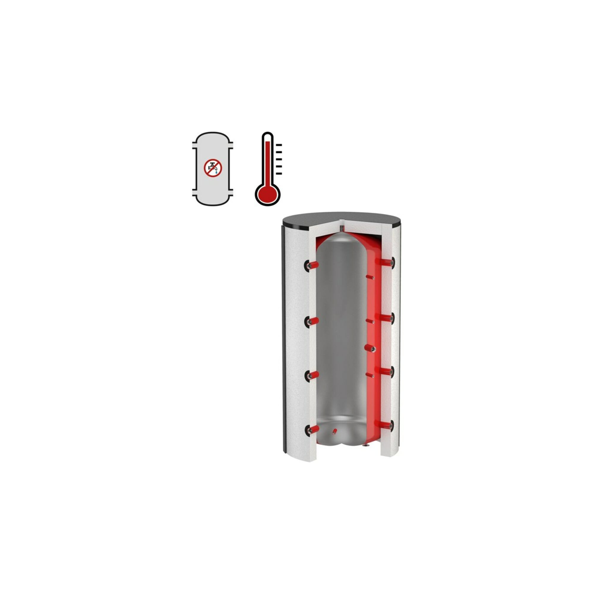 Flamco Pufferspeicher PS 1800 l, Au pulverbes, Inn. unbeschichtet