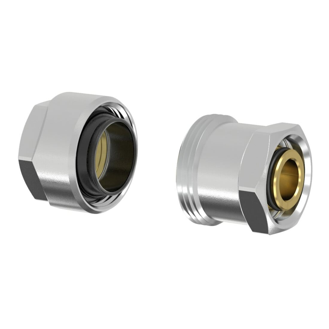 Flamco raccord de transition PLUS SRA G 3/4 F EKx1/2", f noir, MS chromé