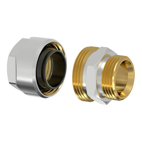 Flamco raccord de transition PLUS SRA G 3/4 M EKx1/2", f noir, MS nickelé