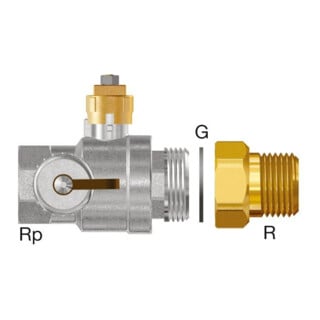 Flamco Robinet à boisseau sphérique à capuchon Rp 1 1/4, DN 32 pour Flamcomat FG
