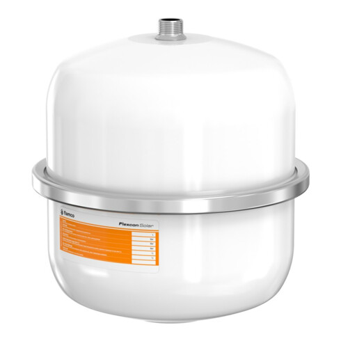 Flamco Vase d'expansion FLEXCON SOLAR 12 l, 8 b, R 3/4, Prégonflage 2,5 bar, blanc