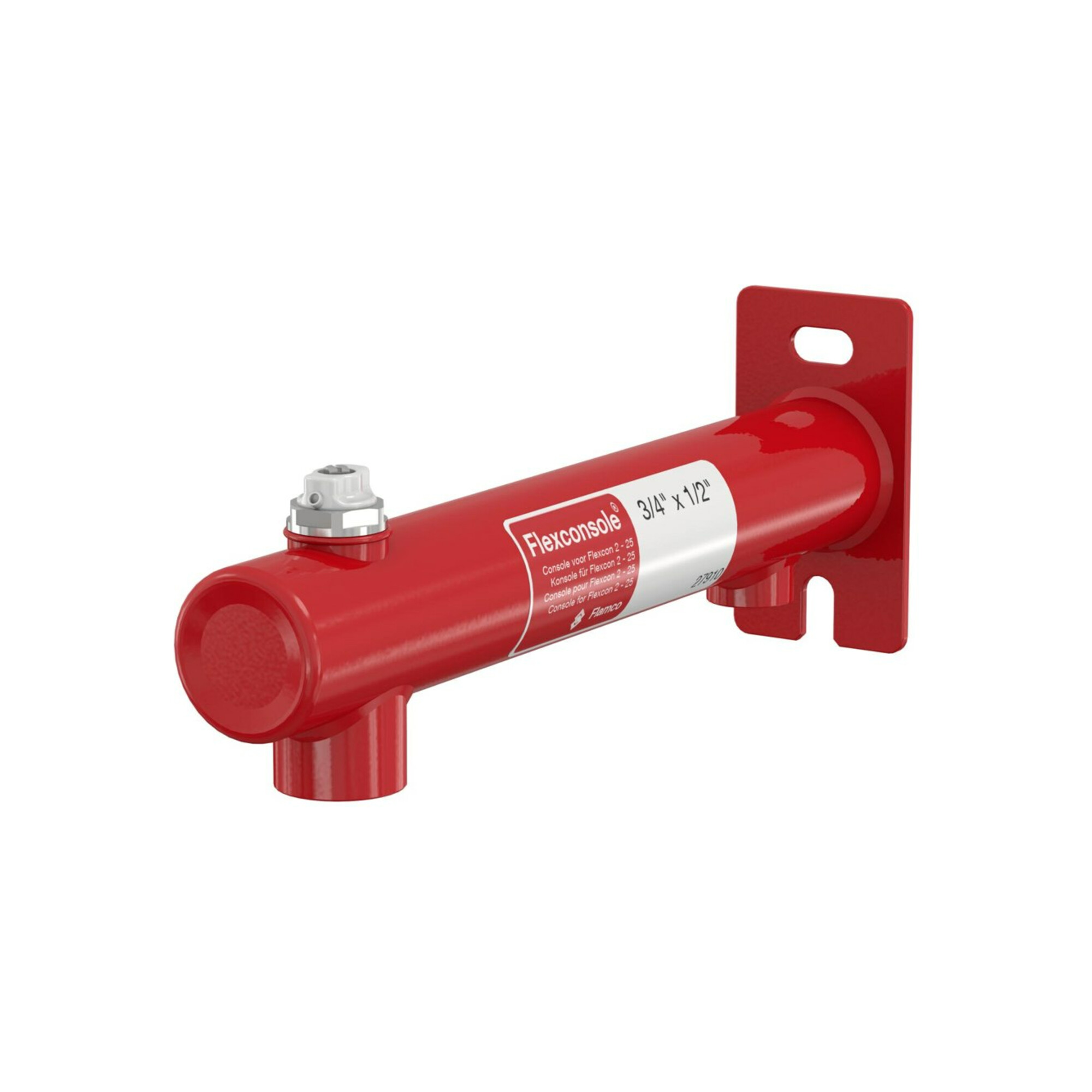 Flamco Wandbefestigung Flexconsole Rp 1/2xRp 3/4, rot, m Handentlüfter 1/2