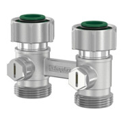 Flamco Zweirohr-Hahnblock EXCLUSIV D2/50 G 3/4 M EKxG 3/4 F, DG, MS vernickelt