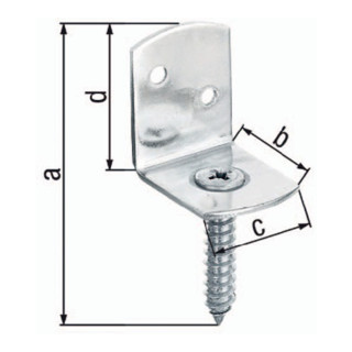 Flechtzaunhalter 83x32x30x38mm TZN L-Form GAH