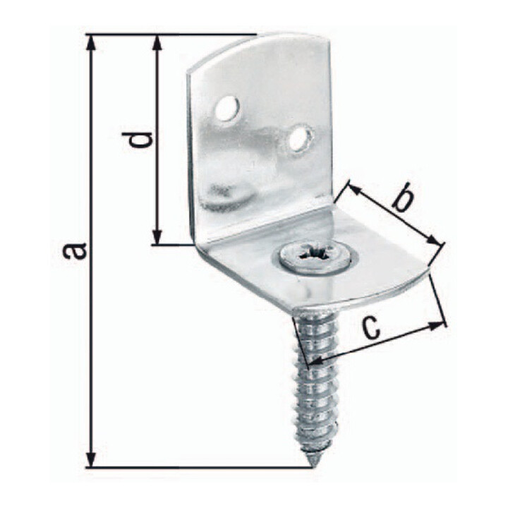 Flechtzaunhalter 83x32x30x38mm VA ma L-Form GAH