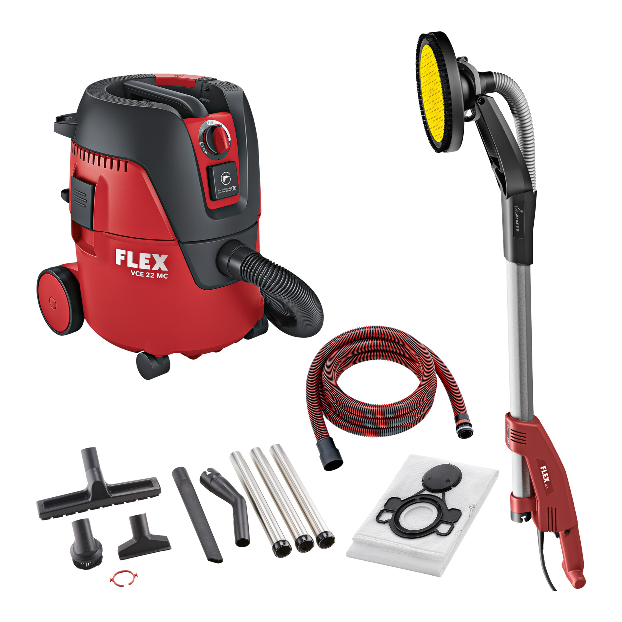 FLEX Wand- und Deckenschleifer Giraffe GE 5 + VCE 22 M MC 20 l Klasse M