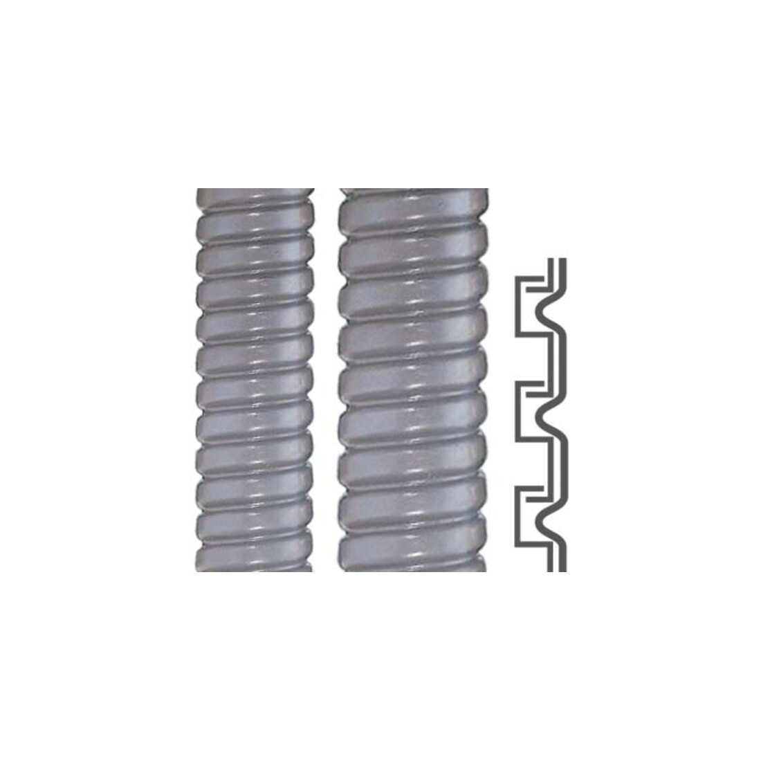 Flexa Tuyau de protection métallique étanche aux liquides SPR-PVC-AS AD21 gris