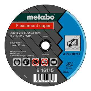 Disque de coupe Metabo Flexiamant super coudé pour l'acier