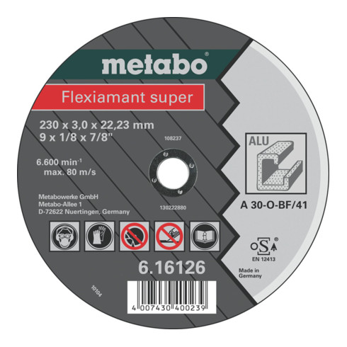 Metabo Flexiamant super disque abrasif, version droite