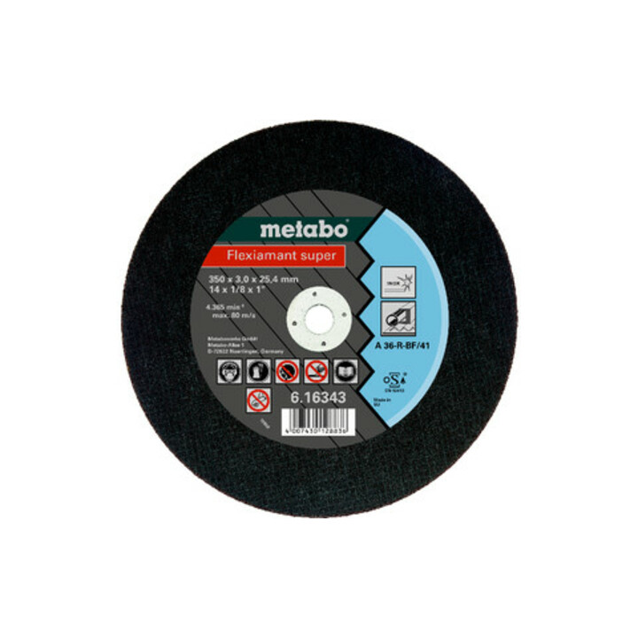 Flexiamant super 350 x 3,0 x 25,4 inox, meule de tronçonnage, modèle droit metabo
