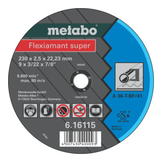 Metabo Flexiamant super disque à tronçonner l'acier