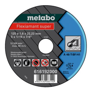 Roue de tronçonnage Metabo A 60-T / A 46-T "Flexiarapid Super" en acier
