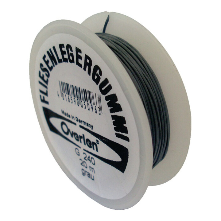 Fliesenlegergummi L.20m S.0,5mm f.Spannecken grau OVERMANN