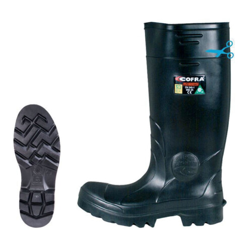 Fliether Bottes PU TARANTO 35380, DIN EN ISO 20345 S5, noir, 40