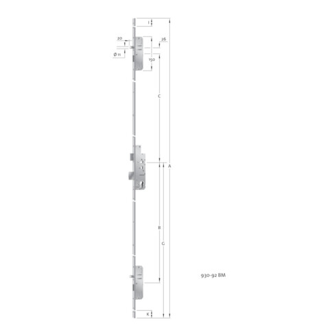 Fliether PAT Verrouillage multiple, PZ, E92, VK9, D40, 16 pans, DL/DR Fin sans remplacement