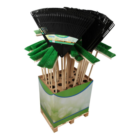 floraworld Balai à feuilles et gazon, balai de jardin et de rue Display FW