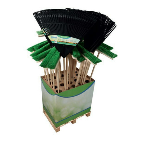 floraworld Balai à feuilles et gazon, balai de jardin et de rue Display FW