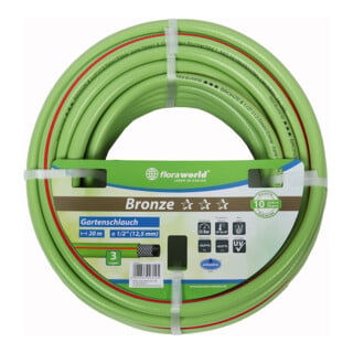 floraworld Gartenwasserschlauch 12,5 mm 1/2Z 20 m Bronze