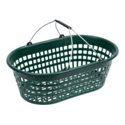 floraworld Panier de jardin 15 kg vert ovale, avec double anse rabattable