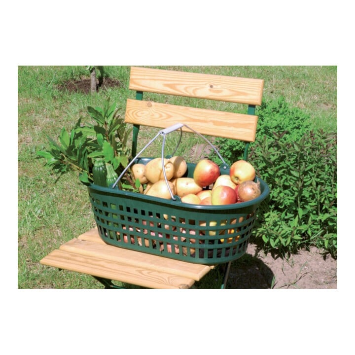 floraworld Panier de jardin 15 kg vert ovale, avec double anse rabattable