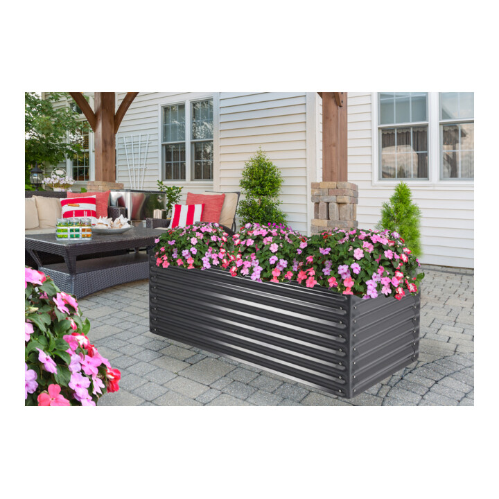 floraworld Pflanzkasten rechteckigan thrazit a. Metall150 x 60 x 60 cm