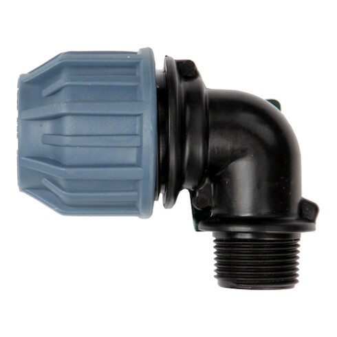 floraworld Raccord coudé PP fileté AG 19mm (3/4") pour tube 25mm