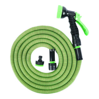 floraworld Tuyau d'arrosage extensible jusqu'à 30 m Classic avec kit raccords plastique