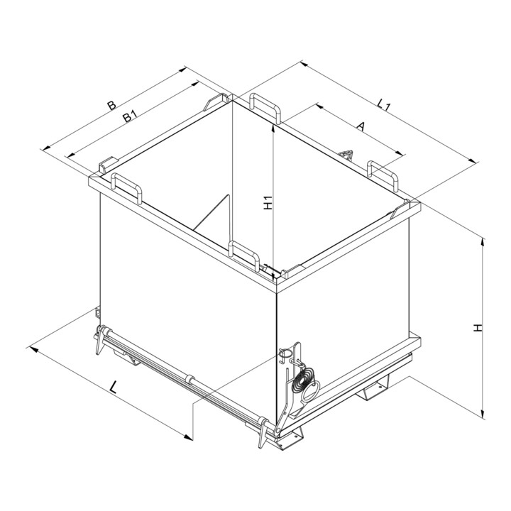 Florian Eichinger Baustoff-Container mit Klappboden 2000 kg 1000 Liter reinorange