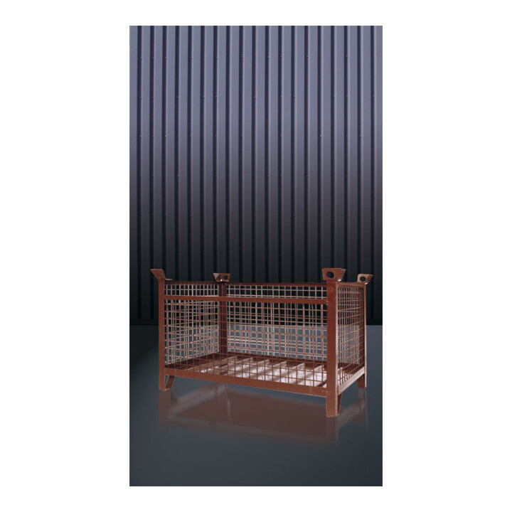 Florian Eichinger Gitterbox-Stapelpalette 2000 kg 1000 x 800 x 750 mm schokoladenbraun