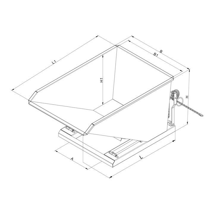 Florian Eichinger Kippbehälter 1500 kg 750 Liter enzianblau