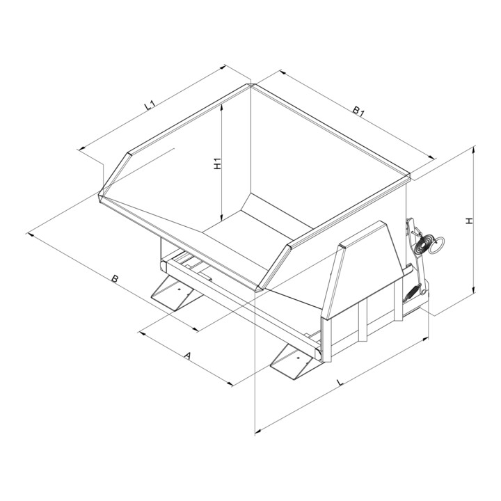 Florian Eichinger Kippbehälter 2500 kg 1250 Liter feuerverzinkt