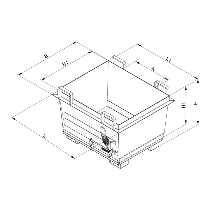 Florian Eichinger Klappbodenbehälter 2000 kg 1000 Liter reinorange