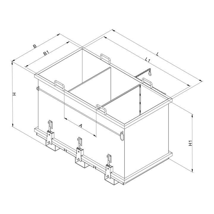 Florian Eichinger Klappbodenbehälter Sortiersystem 2x900 Liter enzianblau
