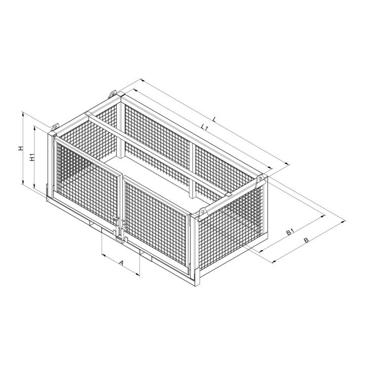 Florian Eichinger Ladebox für Stapler und Kran 2550 x 1260 x 1100 mm 3000 kg reinorange