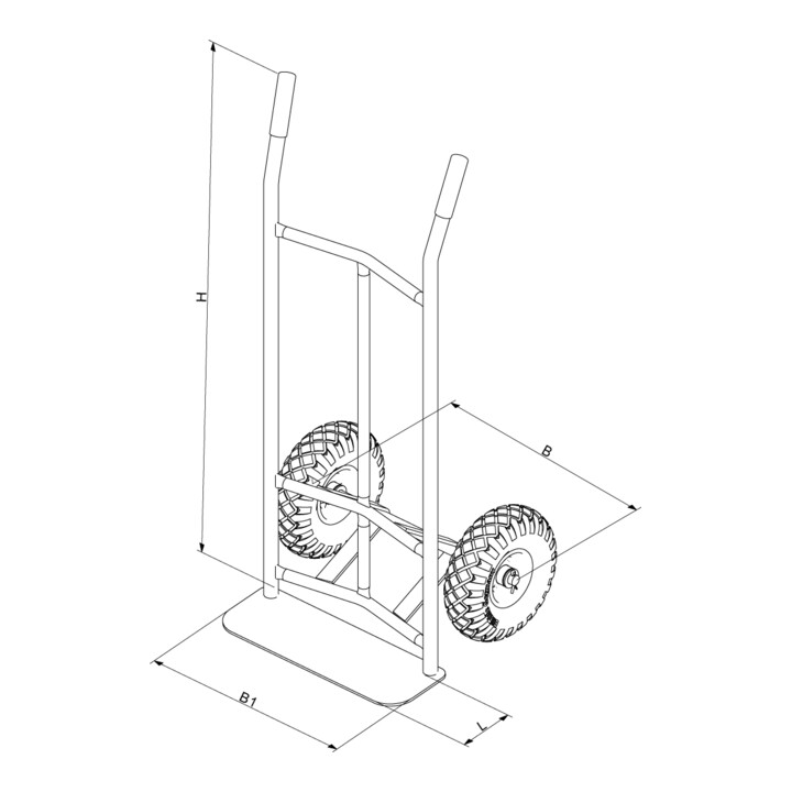 Florian Eichinger Sackkarre 300 kg Luftrad 260/85 enzianblau