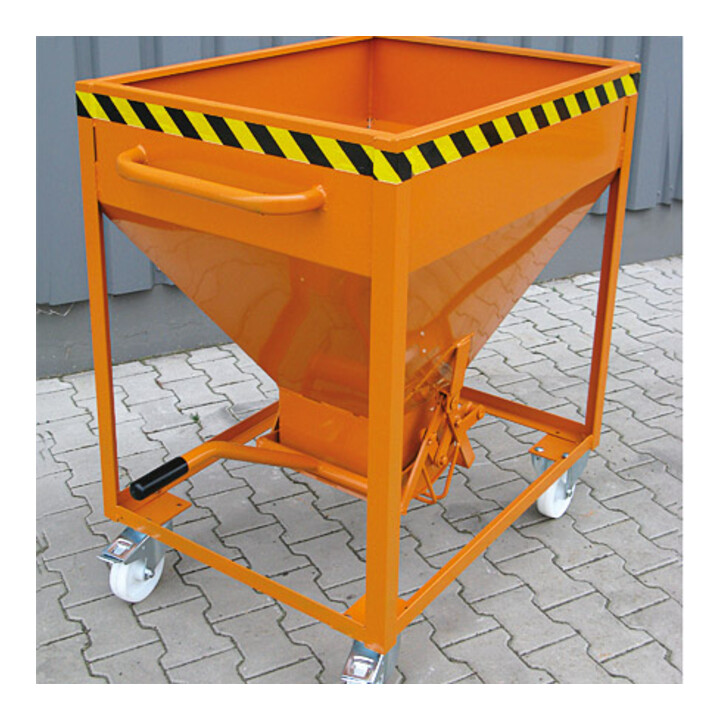 Florian Eichinger Silobehälter 300 Liter feuerverzinkt auf Rollen mit Hebelauslauf