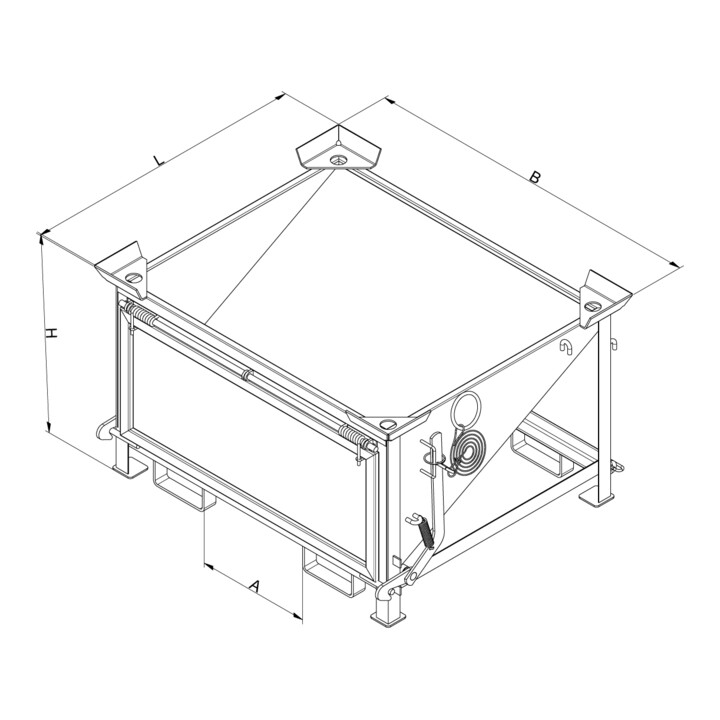Florian Eichinger Silobehälter 400 Liter enzianblau großflächige Schüttklappe