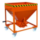 Florian Eichinger Silobehälter 600 Liter reinorange mittiger Auslauf Hebelbedienung auf Rollen