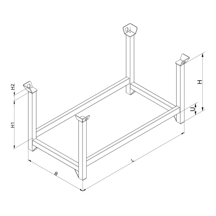 Florian Eichinger Stapelpalette 1500 kg 1000 x 800 x 750 mm enzianblau