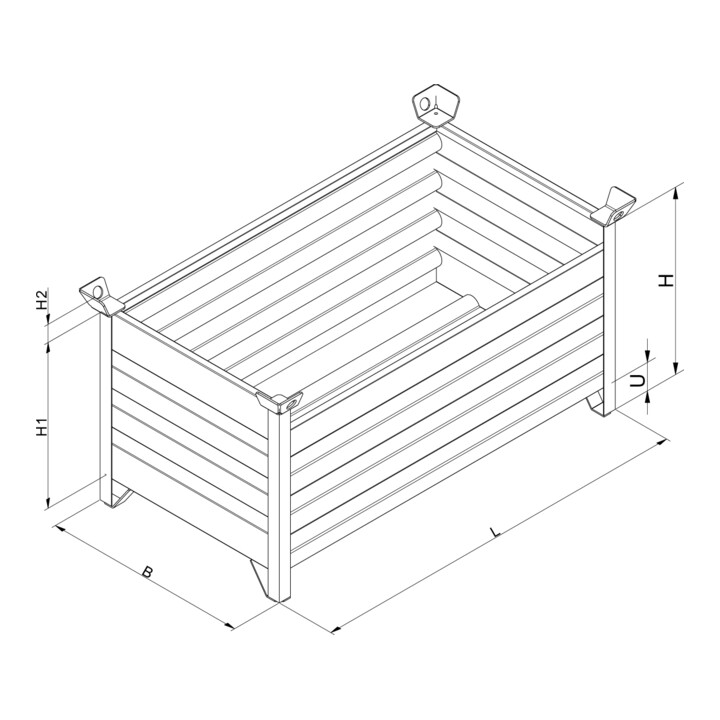 Florian Eichinger Vollwand-Stapelpalette 2000 kg 1200 x 800 x 750 mm schokoladenbraun