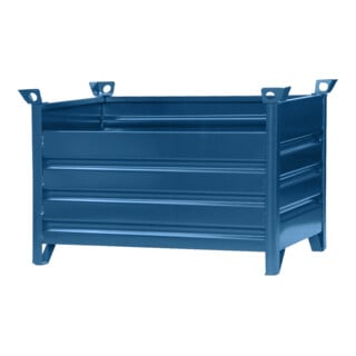 Florian Eichinger Vollwand-Stapelpalette 2000 kg 1500 x 800 x 750 mm enzianblau